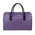 Purple Cow Pattern Print Leather Duffel Bag