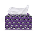Purple Cow Pattern Print Leather Tissue Box Cover