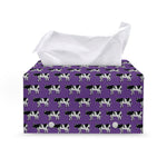 Purple Cow Pattern Print Leather Tissue Box Cover