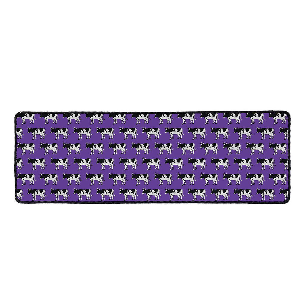 Purple Cow Pattern Print Long Kitchen Mat