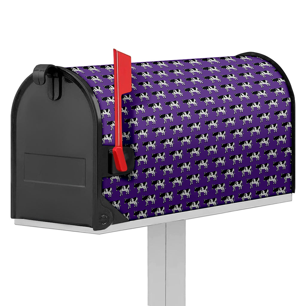 Purple Cow Pattern Print Mailbox Cover