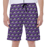 Purple Cow Pattern Print Men's Beach Shorts