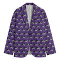 Purple Cow Pattern Print Men's Blazer