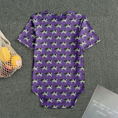 Purple Cow Pattern Print Men's Bodysuit