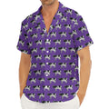 Purple Cow Pattern Print Men's Deep V-Neck Shirt