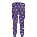 Purple Cow Pattern Print Men's Leggings