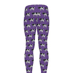 Purple Cow Pattern Print Men's leggings