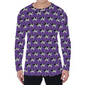 Purple Cow Pattern Print Men's Long Sleeve T-Shirt