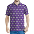 Purple Cow Pattern Print Men's Polo Shirt