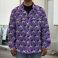 Purple Cow Pattern Print Men's Shirt Jacket
