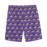 Purple Cow Pattern Print Men's Sports Shorts