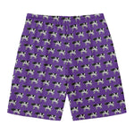 Purple Cow Pattern Print Men's Swim Trunks
