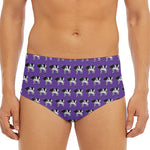 Purple Cow Pattern Print Men's Triangle Swim Briefs