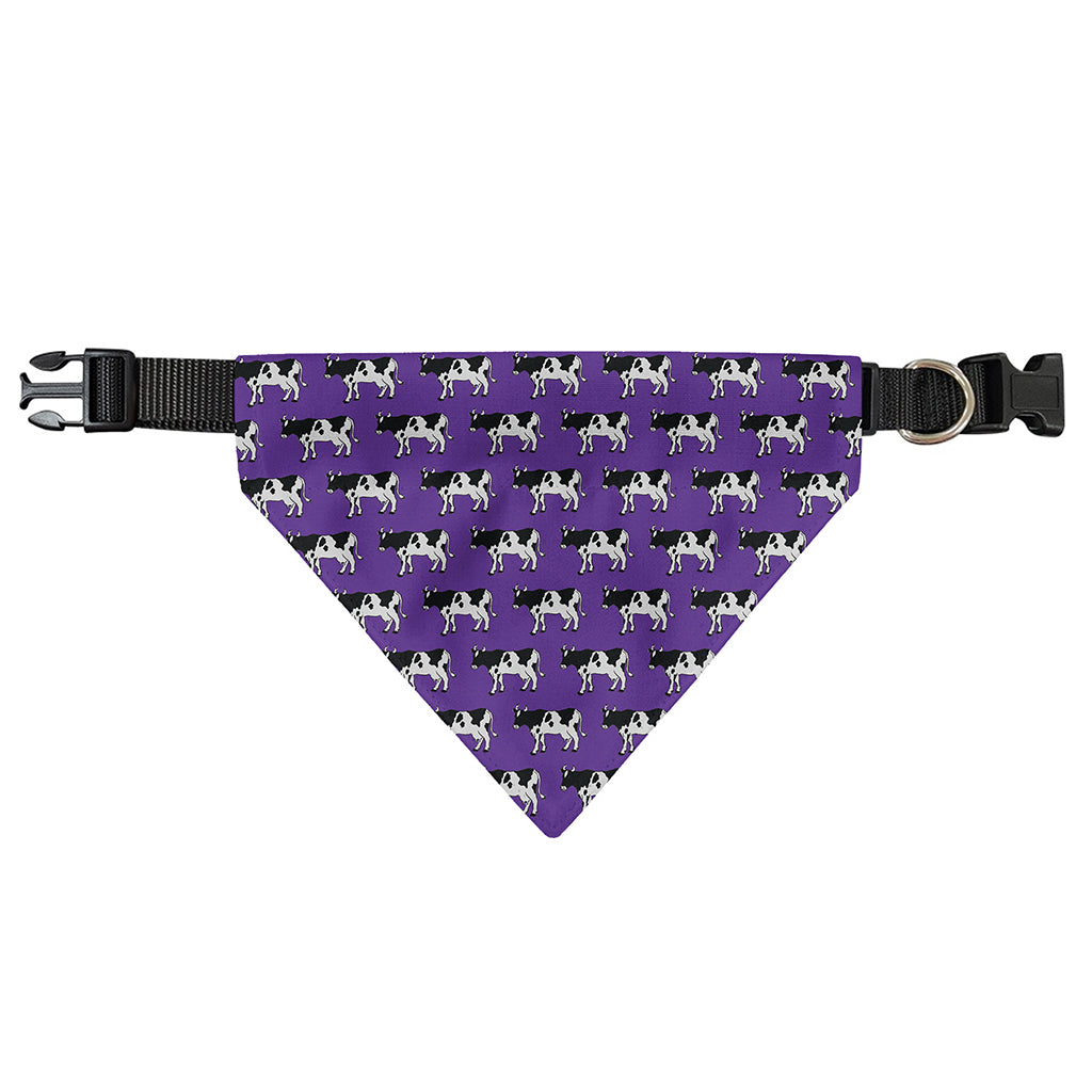 Purple Cow Pattern Print Over The Collar Dog Bandana