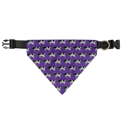 Purple Cow Pattern Print Over The Collar Dog Bandana