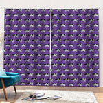 Purple Cow Pattern Print Pencil Pleat Curtains