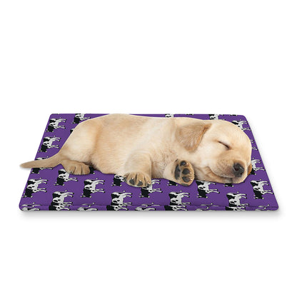 Purple Cow Pattern Print Pet Cooling Mat Cover