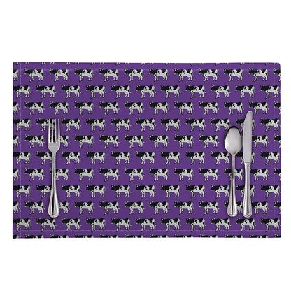 Purple Cow Pattern Print Placemat