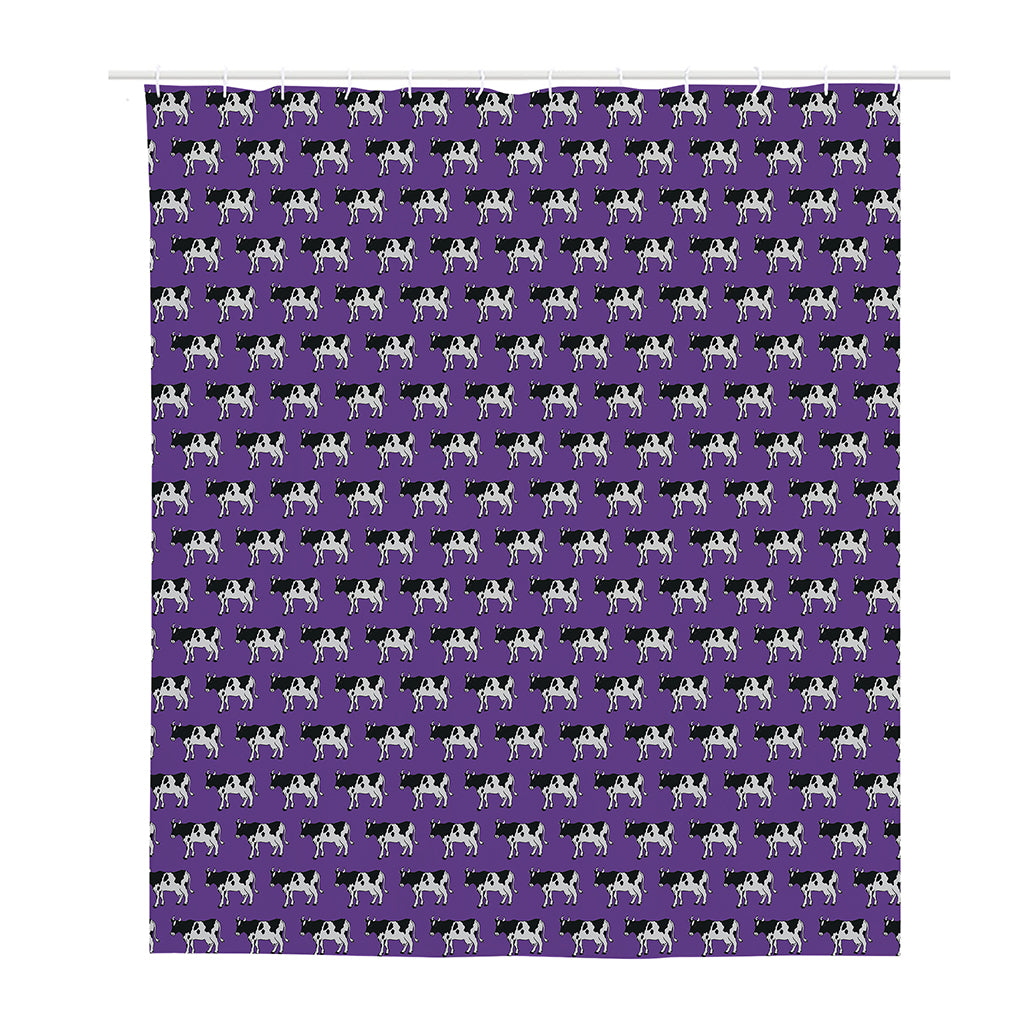 Purple Cow Pattern Print Polyester Shower Curtain