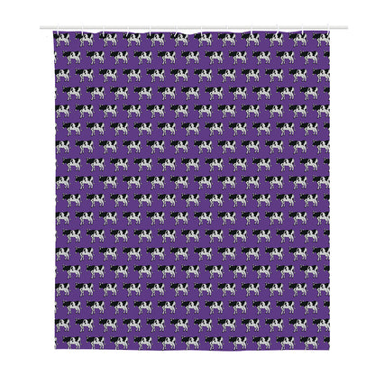 Purple Cow Pattern Print Polyester Shower Curtain