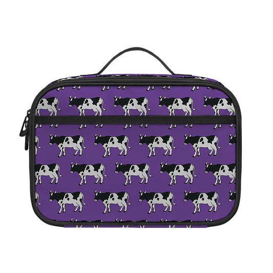 Purple Cow Pattern Print Portable Lunch Bag