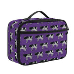 Purple Cow Pattern Print Portable Lunch Bag