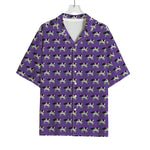 Purple Cow Pattern Print Rayon Hawaiian Shirt