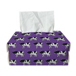 Purple Cow Pattern Print Rectangle Tissue Box Cover