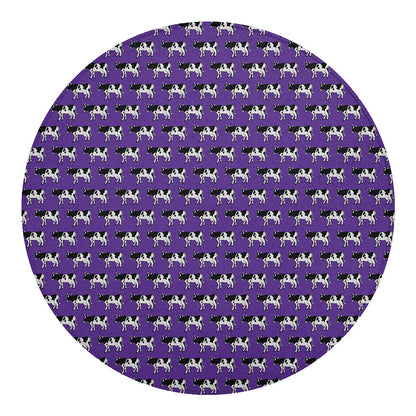Purple Cow Pattern Print Round Blanket