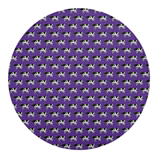 Purple Cow Pattern Print Round Blanket