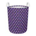 Purple Cow Pattern Print Round Laundry Basket