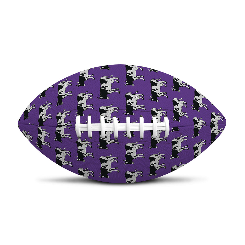 Purple Cow Pattern Print Rugby Ball