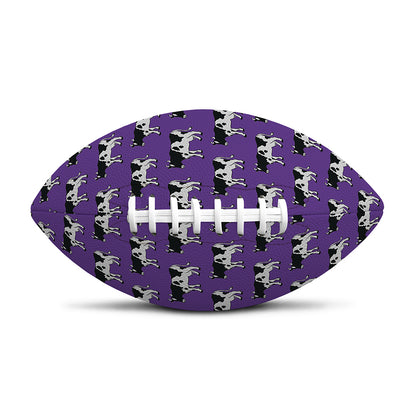 Purple Cow Pattern Print Rugby Ball