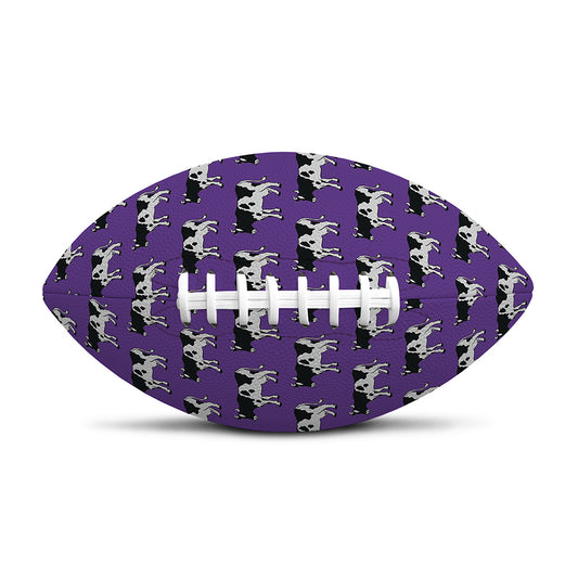 Purple Cow Pattern Print Rugby Ball
