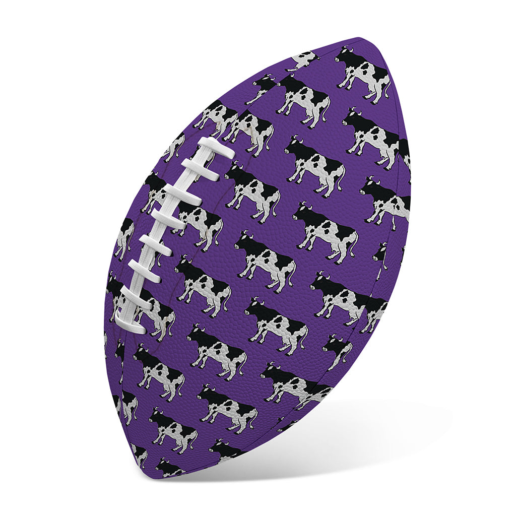 Purple Cow Pattern Print Rugby Ball