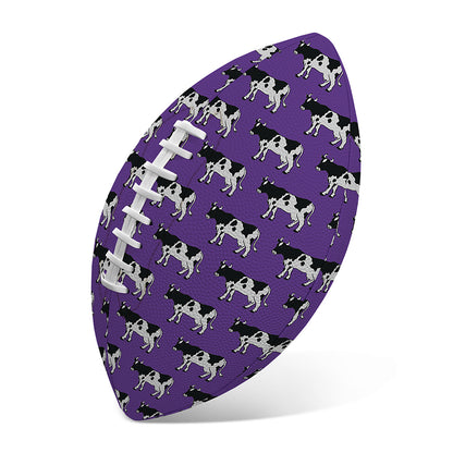 Purple Cow Pattern Print Rugby Ball