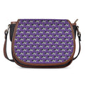 Purple Cow Pattern Print Saddle Bag