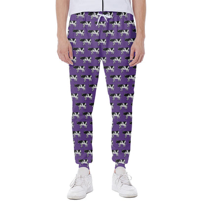 Purple Cow Pattern Print Scuba Joggers