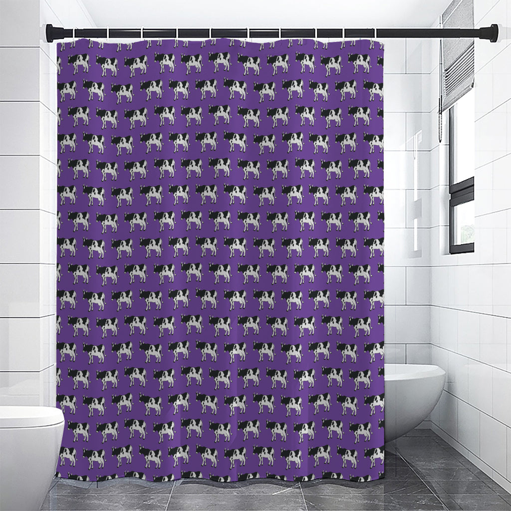 Purple Cow Pattern Print Shower Curtain