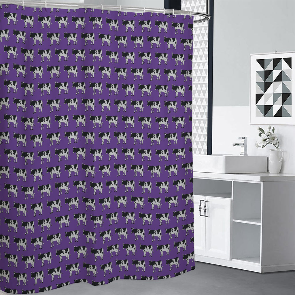 Purple Cow Pattern Print Shower Curtain
