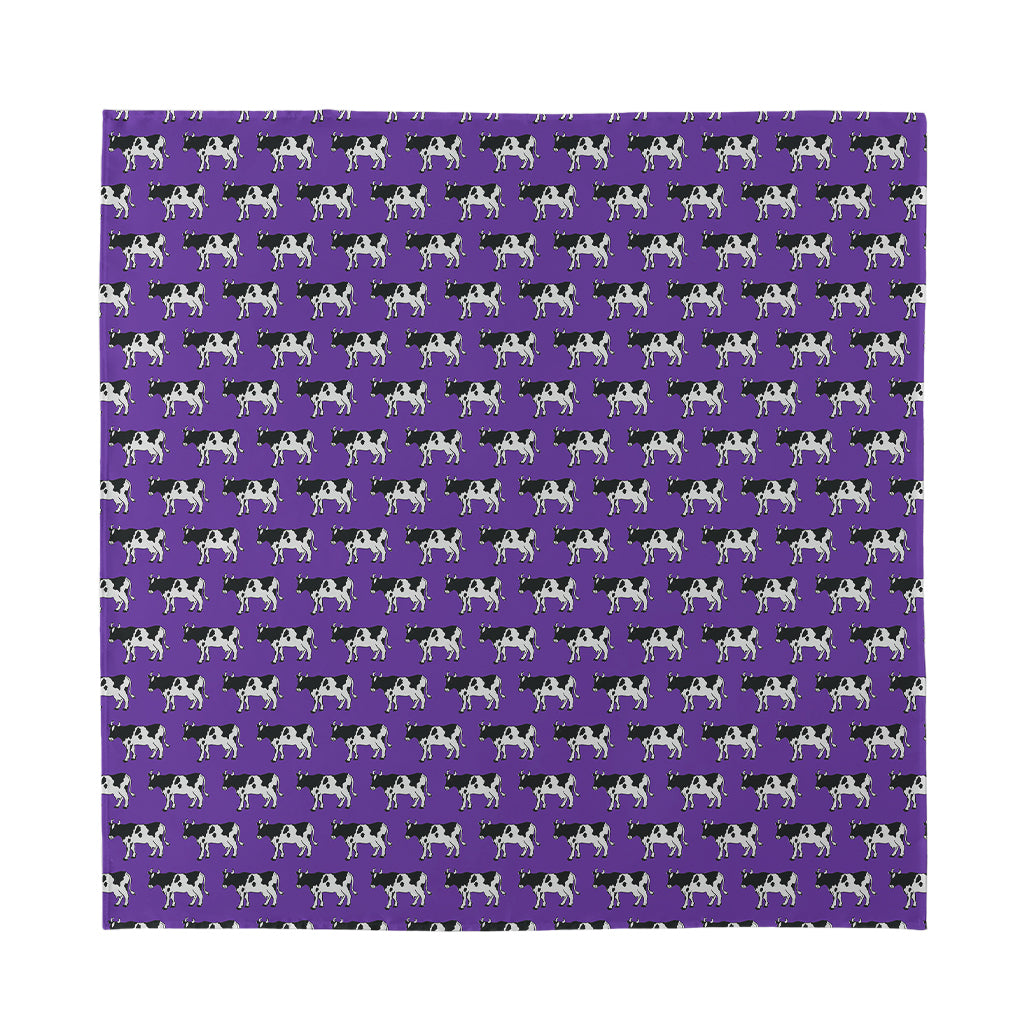 Purple Cow Pattern Print Silk Bandana