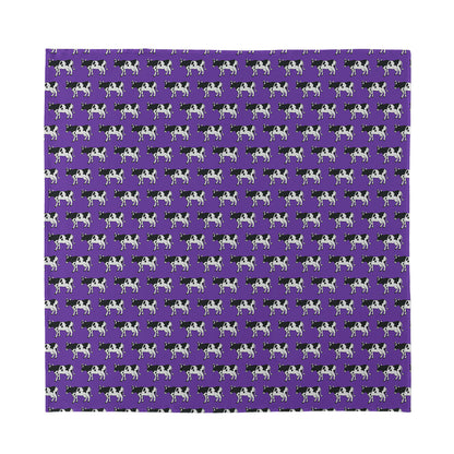 Purple Cow Pattern Print Silk Bandana