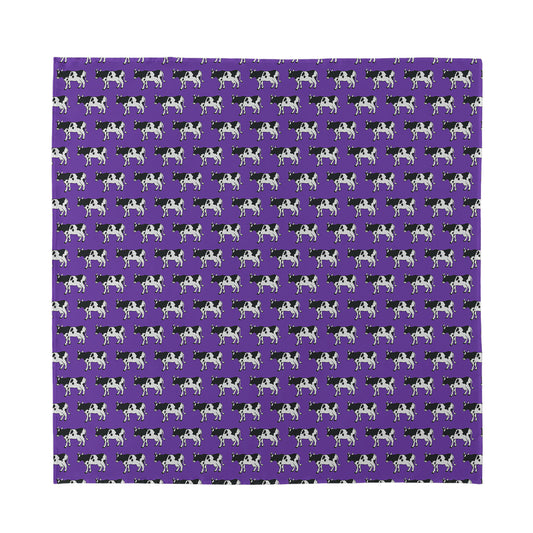 Purple Cow Pattern Print Silk Bandana