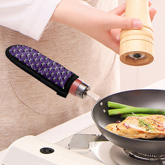 Purple Cow Pattern Print Skillet Handle Cover