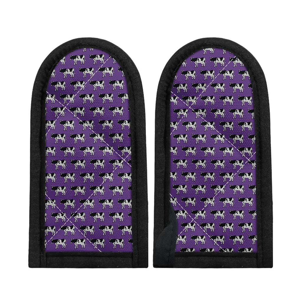 Purple Cow Pattern Print Skillet Handle Cover
