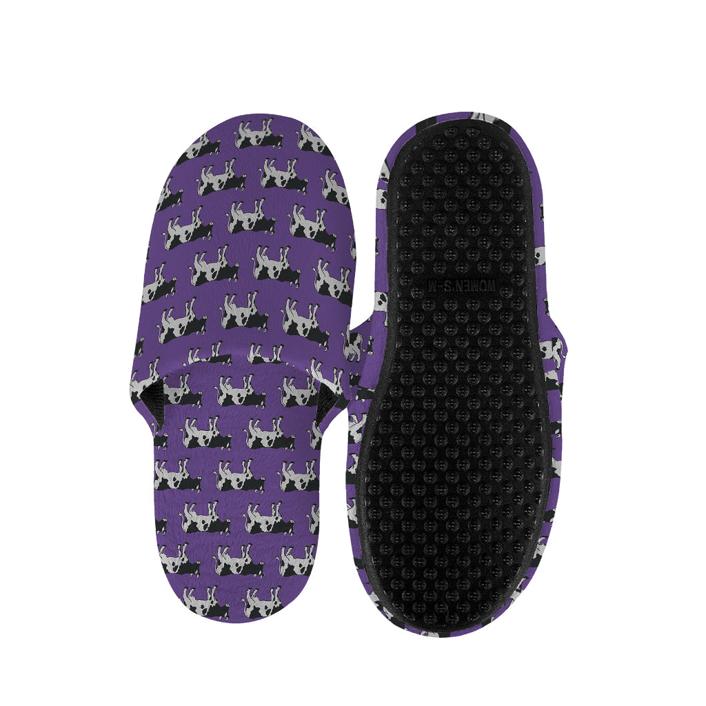 Purple Cow Pattern Print Slippers