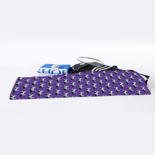 Purple Cow Pattern Print Sports Towel