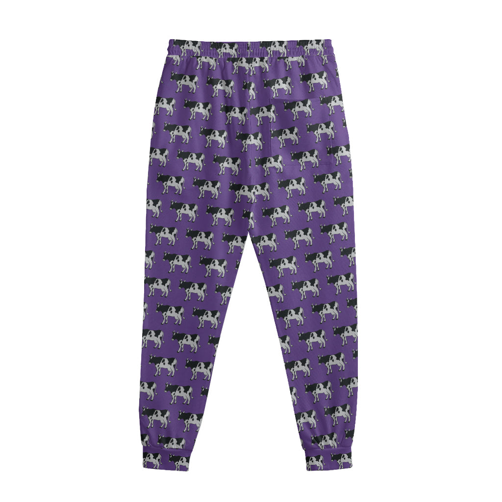 Purple Cow Pattern Print Sweatpants