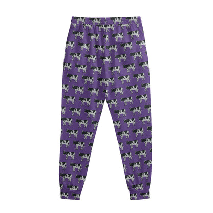 Purple Cow Pattern Print Sweatpants