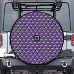 Purple Cow Pattern Print Tire Cover With Camera Hole
